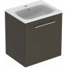 Geberit Selnova Square - Umývadlová skrinka 635x588x480 mm, s umývadlom, 1 dvierka, lávová mat 501.253.00.1