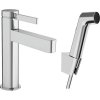 HANSGROHE Finoris páková umývadlová batéria s bidetovou sprškou a sprchovou hadicou 160 cm, s odtokovou súpravou Push-Open, výška výtoku 113 mm, chróm, 76210000