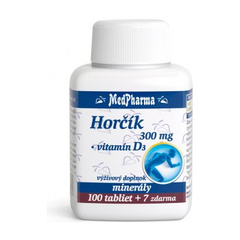 MedPharma Horčík 300 mg + Vitamín D3 107 tabliet