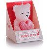 Bartek Candles Teddy Bear Figúrka - dekoračná sviečka 70g biela