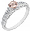 Eppi Zásnubný prsteň vo vintage štýle s morganitom a diamantmi Nadria R32104