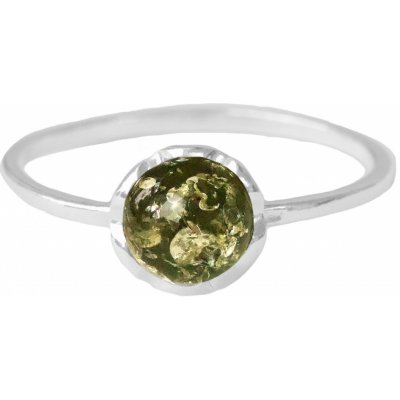 jantario Jantárový prsteň Drobné očko zelený 660217