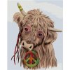 Zuty – Maľovanie Podľa Čísel – Hippie Krava (Myroslava Voloschuk), 40 × 50 cm, Plátno + Rám 8596530223696