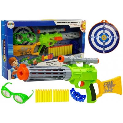 Lean Toys puška s penovými nábojmi a terčom zelená