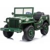 mamido Detský elektrický vojenský jeep willys 4x4 tmavo zelený