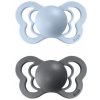 BIBS Couture ortodontické cumlíky zo silikónu 2ks - veľkosť 2 (Iron / Baby Blue)