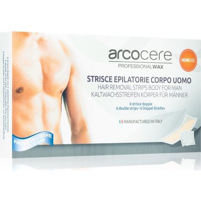 Arcocere Professional Wax voskové epilačné pásiky pre mužov 6 ks
