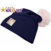 Baby Nellys Bavlnená čiapka Tutu květinka grafit