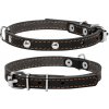 WAU DOG Kožený obojok s kovovou dekoráciou čierny Obvod krku: 24-32cm, širka: 12 mm