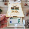 Drevená obálka na peniaze darček 20x10cm