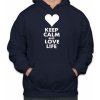 Fajntričko Mikina KEEP CALM AND LOVE LIFE, Farba tmavo modrá, Strih/ Variant Pánsky/UNISEX