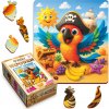 Puzzle Drevené 20 dielikov Pirátska Papagáj pre deti Wooden.City