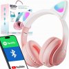 BLUETOOTH 5.0 SLÚCHADLÁ S RGB LED PODSVIETENÍM, SVETIACE MAČACIE UŠI - SLÚCHADLÁ MAČACIE UŠI