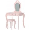 Shabby Chic PHO0403 Detský toaletný stolík so zrkadlom a stoličkou 108x71x39,5cm ružový