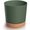 PROSPERPLAST Kvetináč TUBO PM 12,8cm tmavě zelený naturo