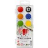 Vodové farby, 12 farieb, priemer kruhov 22,5 mm, ICO Ježko