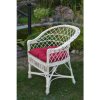 Biele záhradné kreslo s červenou poduškou FO-015 červená