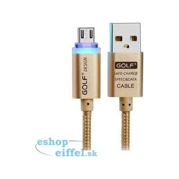 Golf GC-12m USB s LED koncovkou - microUSB, 1m