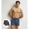 DIM COTTON STRETCH LOOSE BOXER 2x DI000DXY tmavo červená - tmavo modrá XL