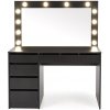 HALMAR Toaletný stolík HOLLYWOOD s LED osvetlením 120 cm čierny