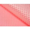 Detská látka Minky 3D bodky MKP-036 Korálovo ružová - šírka 150 cm