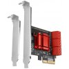 Axagon PCES-SA6, PCIe radič - 6x interný SATA 6G Port, ASM1166, SP LP (PCES-SA6)