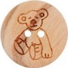 UNION KNOPF Drevený gombík so vzorom - zvieratko VZOR: macko