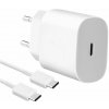 EP-TA800EWE + EP-DG980BWE Samsung 25W Cestovní nabíječka + USB-C/USB-C Datový Kabel White (OOB Bulk)