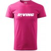 Diving nápis potápač - Klasické pánske tričko vyššej gramáže - 3XL ( Purpurová )