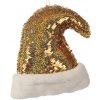 Guirca VIANOČNÁ DEKORÁCIA závesná Čiapka s flitrami zlatá / strieborná 20 cm
