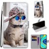 Peňaženkové 3D puzdro na Xiaomi Redmi Note 9S/9 Pro - Slant Hat Blue Mirror Cat