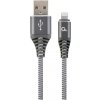 Gembird CC-USB2B-AMLM-2M-WB2 Lightning, šedý, bílý