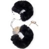 Furry Cuffs Black Železné putá s kožušinkou
