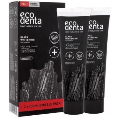 Ecodenta Toothpaste Black Whitening darčekový set bieliaca zubna pasta Black Whitening 2 x 100 ml