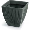 Prosperplast Kvetináč LATIE SQUAR I granitovo čierny, 40 cm
