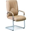 Konferenčná / prísediaca stolička LUX, kožená, béžová