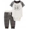 CARTERS CARTER'S Set 2dielny body kr. rukáv, tepláky Black Animals chlapec NB/ veľ. 56