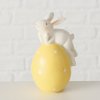 Boltze Home Figúrka veľkonočný zajac na vajíčku Freddie Variant: Žltý
