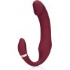 Shots Loveline Bendable Vibrating Strapless Strap-on Merlot Grape, vibračné vkladacie dildo s pohyblivou špičkou