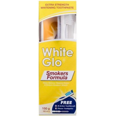 White Glo Smokers Formula Bieliaca zubná pasta pre fajčiarov 150 g + zubná kefka