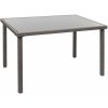Design-Shop Záhradný stôl HWC-G19, polyratan,120x75cm - sivý