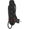 EMOS SK s.r.o. Predlžovací kábel 5 m / 4 zásuvky / s vypínačom / čierny / PVC / 1 mm2 - PC1415