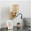 Brilagi - LED Nástenná lampa NUBILA WOOD 1xE27/25W/230V +LED/3W dub/svetlohnedá BG1564+BG1584 + záruka 3 roky zadarmo