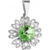 Evolution Group Prívesok bižutéria so Swarovski krištáľmi zelený kvietok 54032.3