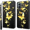 Peňaženkové 3D puzdro na Motorola Moto G13 / G23 / G53 5G - Gold Butterfly