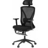 Kancelárske kreslo KA-S257 BK, čierna MESH, podnožka, posuvné sedadlo, 2D podrúčky