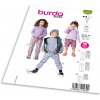 Strih Burda 9211 - Detské tepláky s elastickým pásom a kraťasy s lemovaním