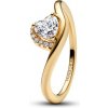 Pandora Romantický pozlátený prsteň Zvlnené srdce Shine Timeless 163660C01 54 mm