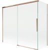 Mexen Rox, 2-krídlová posuvná vaňová zástena 170 + 70 x 150 cm, 8mm číre sklo, ružové zlato profil, 8C9-170-070-60-00