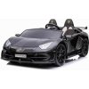 Beneo Elektrické autíčko Lamborghini Aventador 24V Dvojmiestne, čierne lakované, 2,4 GHz DO, Mäkké PU Sedadlá, LCD Displej, odpruženie, vertikálne otváracie dvere, mäkké EVA kolesá, 2 X 45W MOTOR, ORI